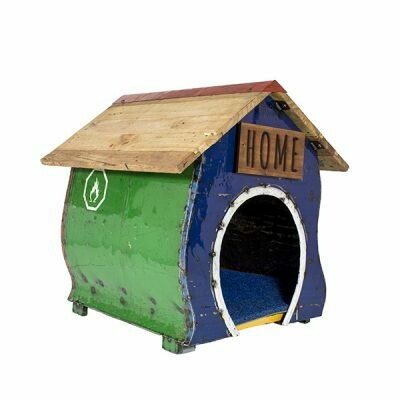 Recycled Barnyard Dog Kennel Sculpture