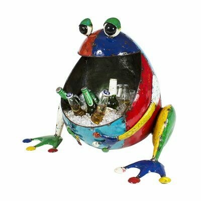 Recycled Freddy the Frog Cooler Planter Sculpture