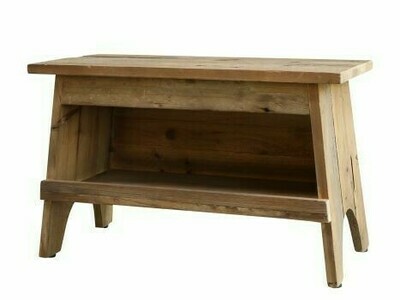 This is a really well made bench/ shelf unit that can be used for a multitude of purposes around the home.
It is sturdily built from fir wood and is finished in a natural colouring. 