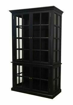 The Rouen Display Cabinet is made of Poplar wood and finished in black making it an exceptionally smart display cabinet