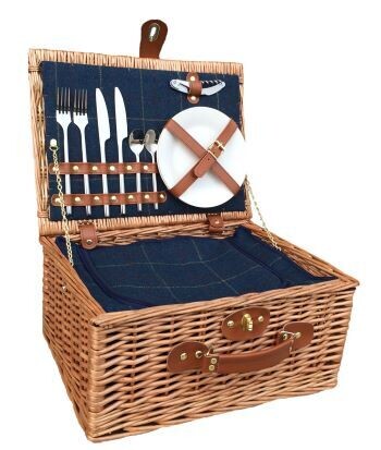 two person blue tweed hamper
Open