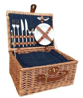 two person blue tweed hamper
Open