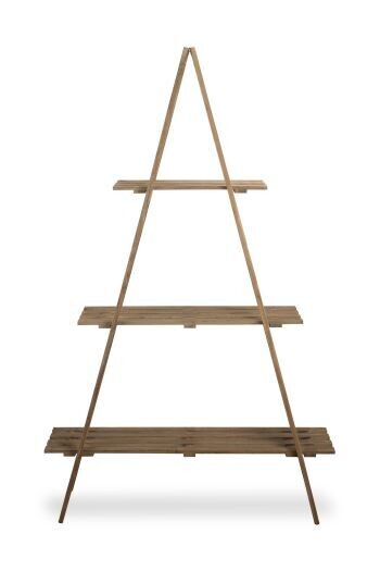 This A Frame shelf unit, with oak effect shelves, is a wonderful display unit that is attached to a wall. 