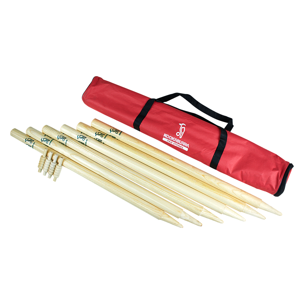 Kookaburra Pro Stumps
Red Carrybag
Wooden Pro Stumps