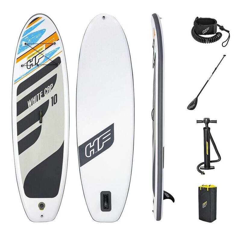Hydro-Force White Cap 10ft SUP Set
White and Black Finish board and accessories
