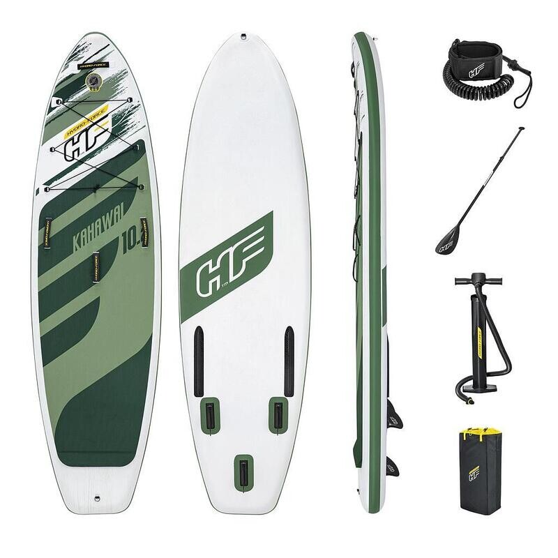 Hydro-Force Kahawai 10ft 2" SUP Set
Khaki Green, Black White Finish
Image shows board and accessories
