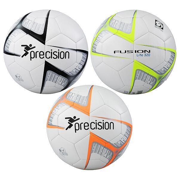 Precision Fusion Lite Football
Set of three balls
White balls with black, orange and yellow finish