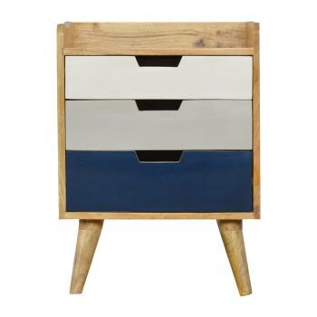 Navy White Gradient Bedside Cabinet