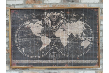 Wooden Framed World Map