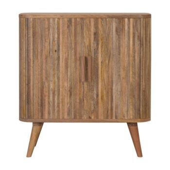 The Stripe is made in solid Mango wood finished in an Oak effect 