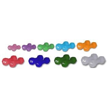 Urban Fitness Hex Dumbbells - 
Neoprene Covered Pair
Pink, Mauve, Light Green, Light Blue, Orange, Red, Blue, Dark Green, Grey