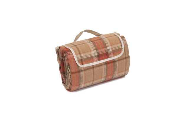 Autumn Red Tartan Picnic Rug