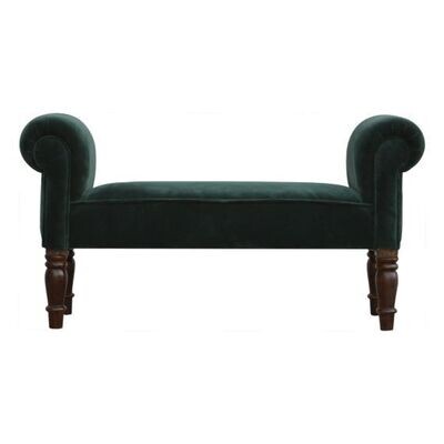 Emerald Green Velvet Bench