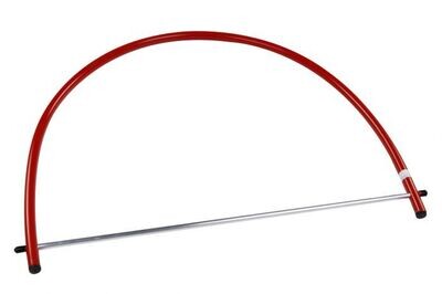 Semi Circular Design Red Hoop with white lower bar.