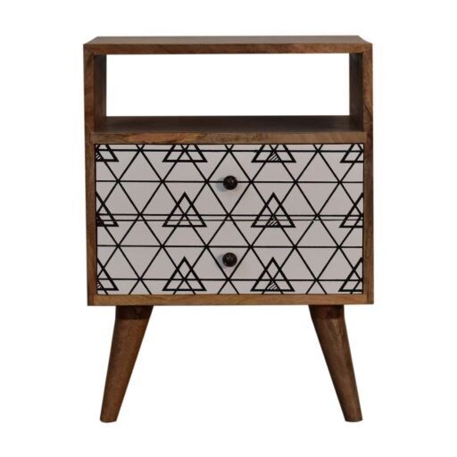Salis Printed Bedside with Open Slot