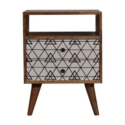 Salis Printed Bedside with Open Slot