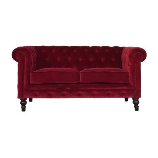 Our Chesterfield sofa in Wine Red is fit for a palace. Your home will become your palace.