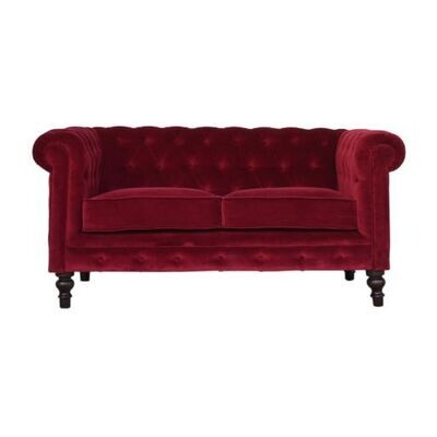 Our Chesterfield sofa in Wine Red is fit for a palace. Your home will become your palace.