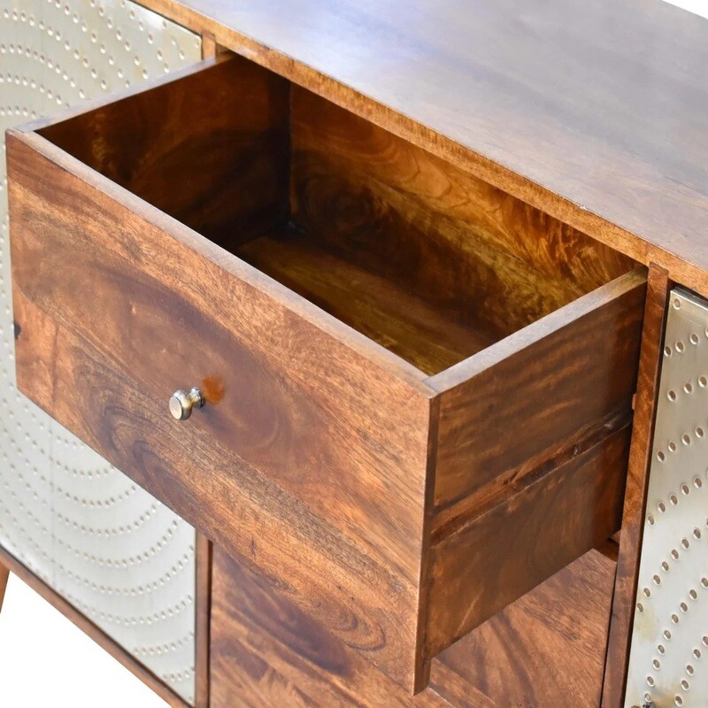 Deep drawers with attractive handles.