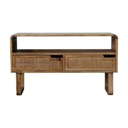 A shorter media unit for wherever space is at a premium. Same great quality in this Gower Media Unit, with a large compartment space for your video, streaming and audio devices, and two drawers for other equipment.