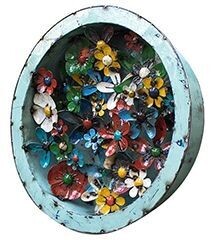 What a joy this is. A host of colours and really pretty, this Flower Tub Wall Art is easy to hang and made of fully recycled materials.