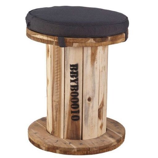 At last- a completely different type of stool. We call him Bob. He's made from upcycled industrial cable spindles.