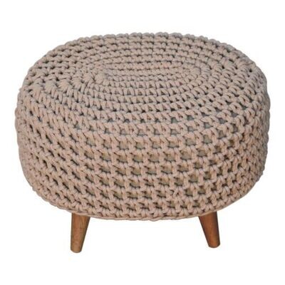 Keeve Beige Crochet Finish.
Oval design seat.
Nordic Style Legs