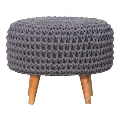 Keeva Grey Crochet Oblong Footstool The Keeva footstool available here in a longer oblong shape.