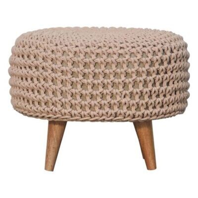 Keeva Beige Crochet Oblong Footstool Keeve Beige Crochet Finish.
Oval design seat.
Nordic Style Legs