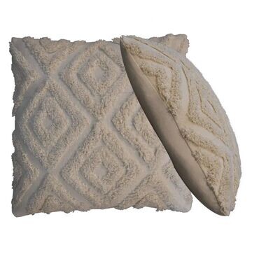 Diamond pattern Cushions - Cream Finish.
Set of Two