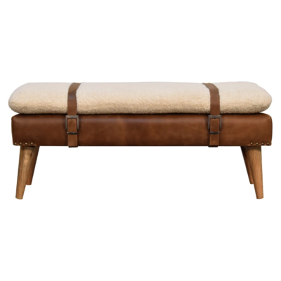 Boucle Leather Bench