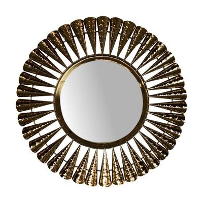 Circular Mirror
Outside Surround of brass finish Cones