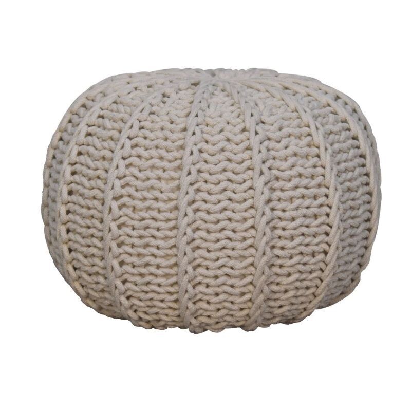 Cable Design Pouffe
Cream Finish
Vertical sections from central spool