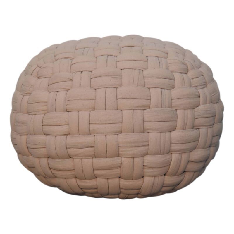 Tube Weave Pouffe in cream finish.
Oval Shape