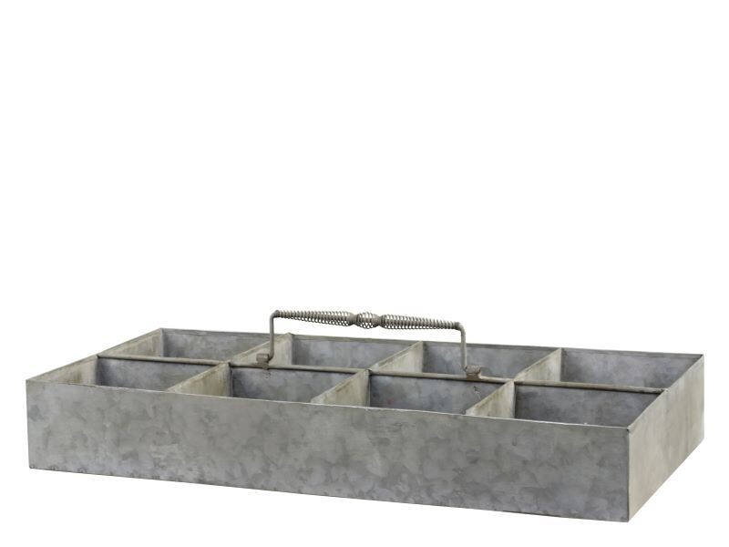 Zinc Compartmental tray with central handle