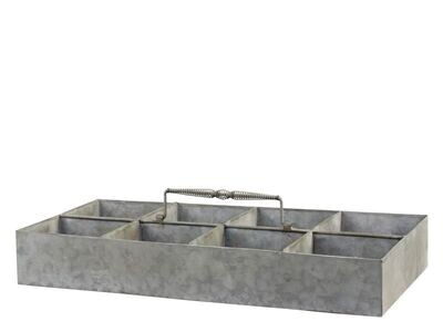 Zinc Compartmental tray with central handle