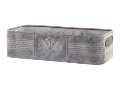 Zinc Finish Trough Tray Style Planter
Has a stately motiff on longest side centrally.
