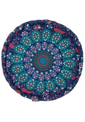 Fair Trade Peacock Yoga / Meditation Pouffe - Turquoise