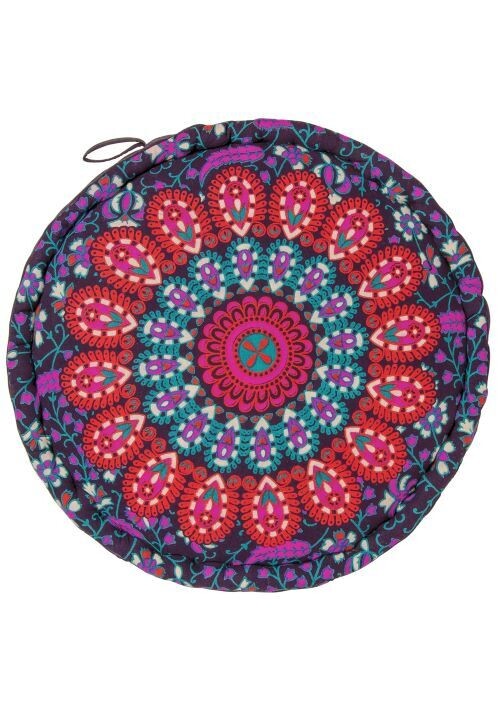 Fair Trade Peacock Yoga / Meditation Pouffe - Pink