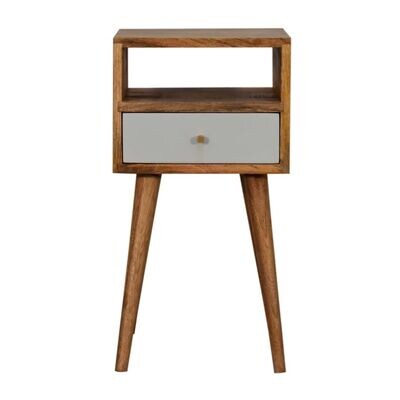 Tonic Hand Painted Open Bedside Table - Cloud Blue