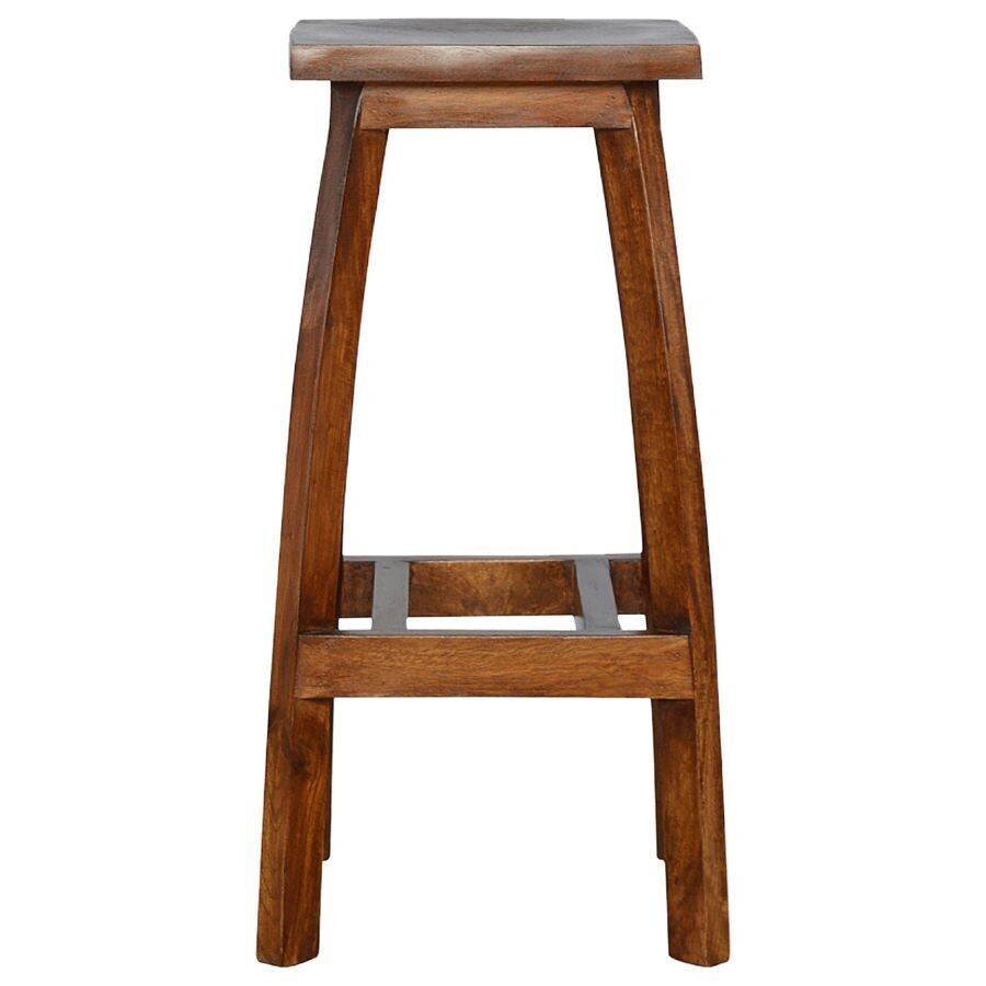 Ideal for a bar or breakfast bar, this classic stool with a solid walnut finish seat has an unassuming quality.