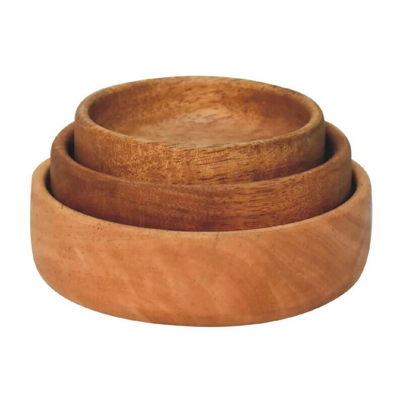 Handcrafted Mango Wood Stacking Serving Bowls