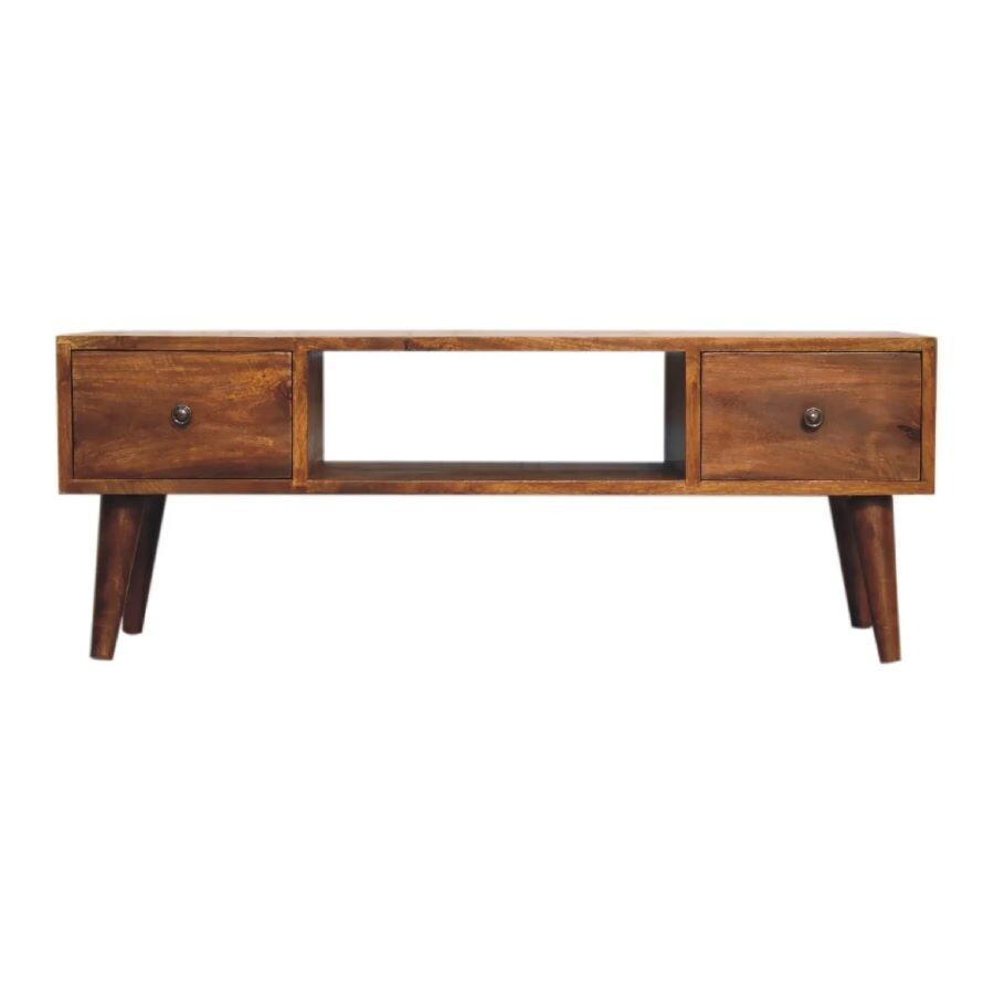 The Oulo coffee table is so useful for you and your friends to sit around, with an open compartment and drawers too.