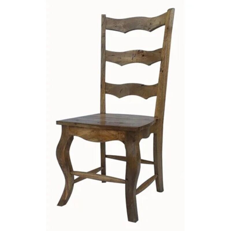 A comfortable ladder back dining chair built to the highest standards of solid Mango wood finished in an oak effect. Hand made.