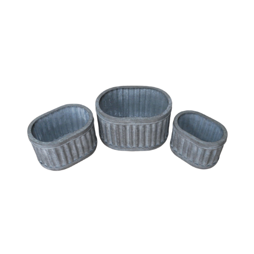 This set comprises of three beautifully shaped planters that look at home against a wall (because of their oval type shape) or, quite simply, anywhere!