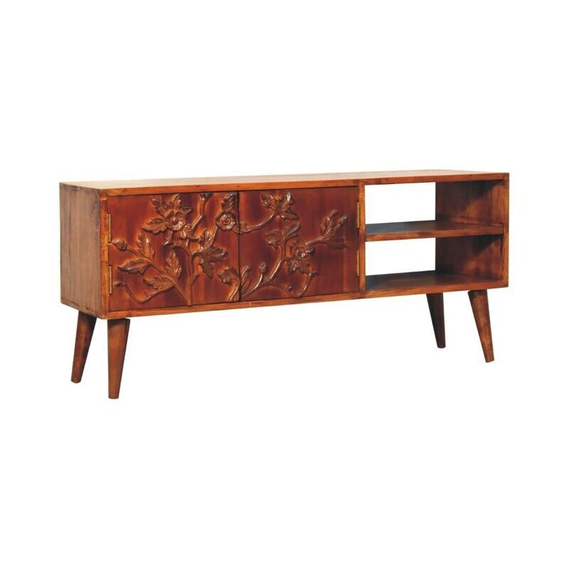 The Gardenia is a fine media unit to house your streaming equipment and games console, with cupboards for storing games controllers. 