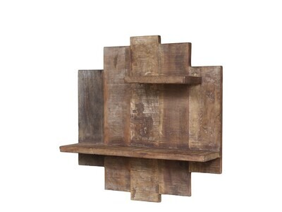 An effective wall shelf made from recycled planks, and much better than just an ordinary shelf.