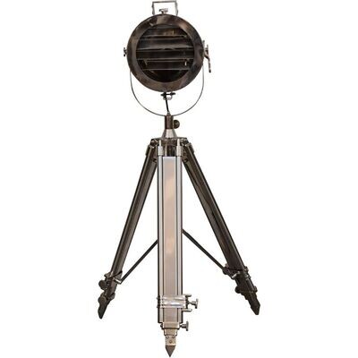 Chrome finish spotlight tripod floor lamp