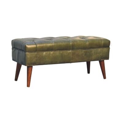 Hand crafted in Olive Green leather