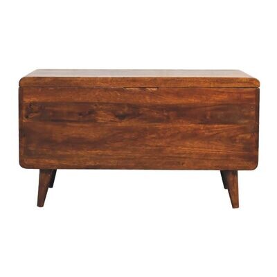 Chestnut Finish Solid Wood Storage Blanket Box